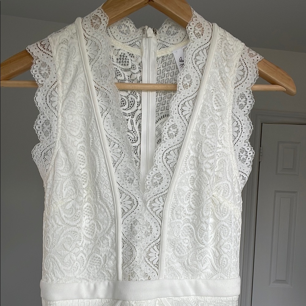 Elegant Cream Lace Bodycon Mini Dress